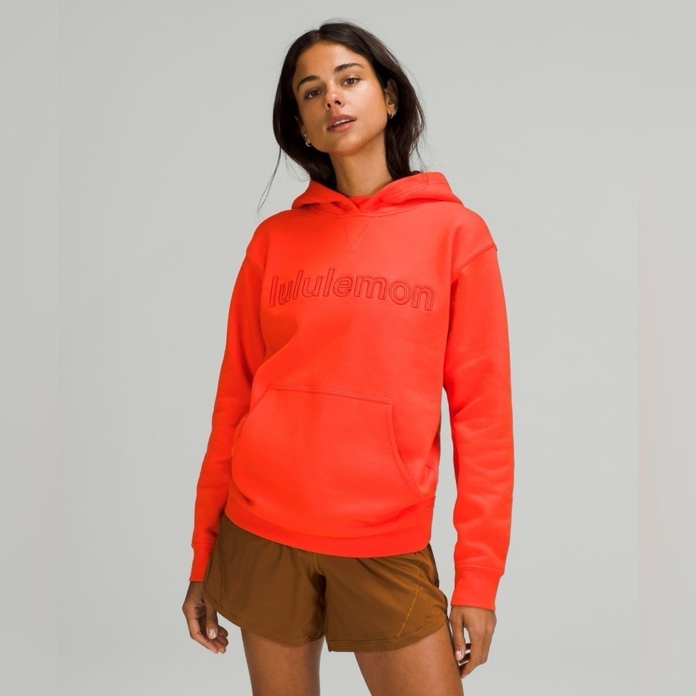 lululemon All Yours Hoodie Graphic Size Small Warm Coral Orange